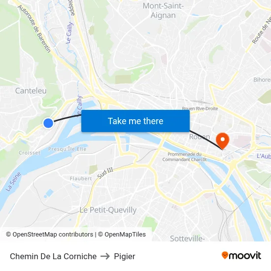 Chemin De La Corniche to Pigier map