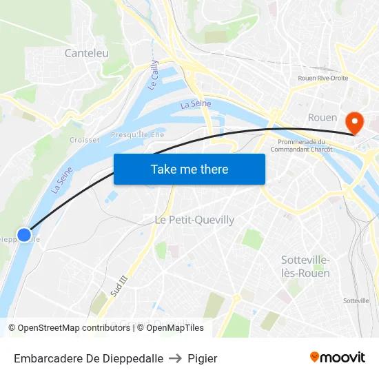 Embarcadere De Dieppedalle to Pigier map