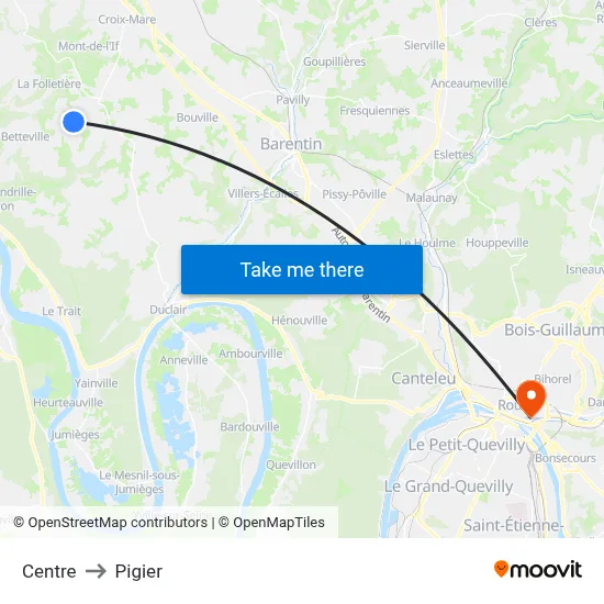 Centre to Pigier map