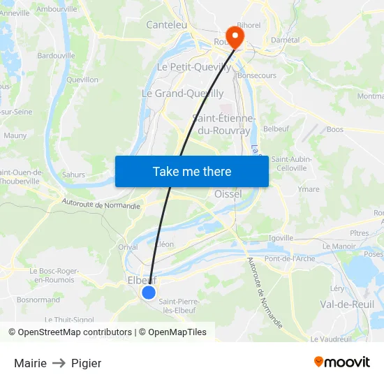 Mairie to Pigier map