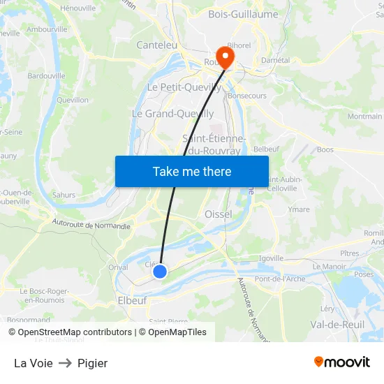 La Voie to Pigier map