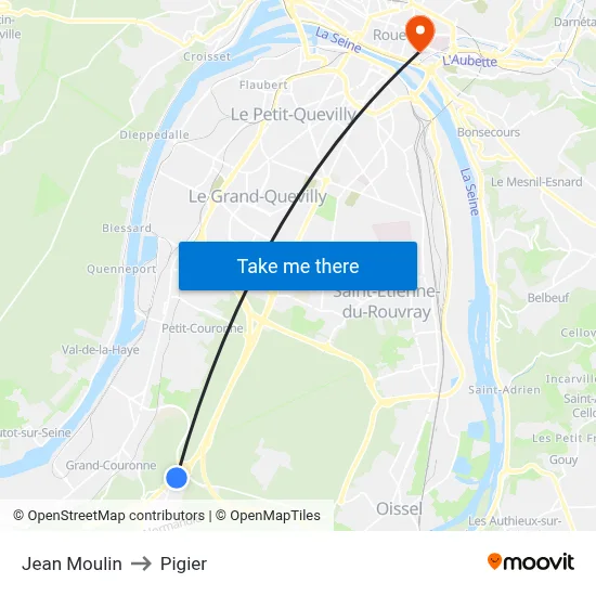 Jean Moulin to Pigier map