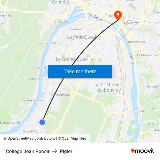 College Jean Renoir to Pigier map