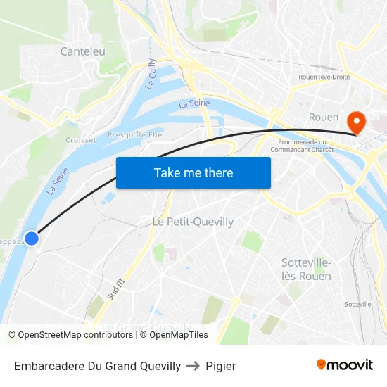 Embarcadere Du Grand Quevilly to Pigier map