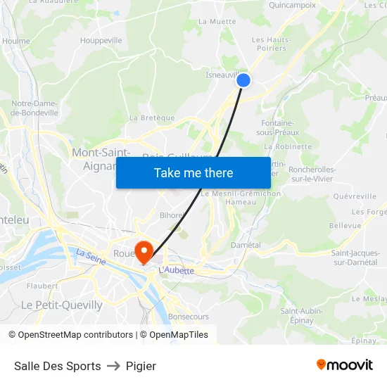 Salle Des Sports to Pigier map