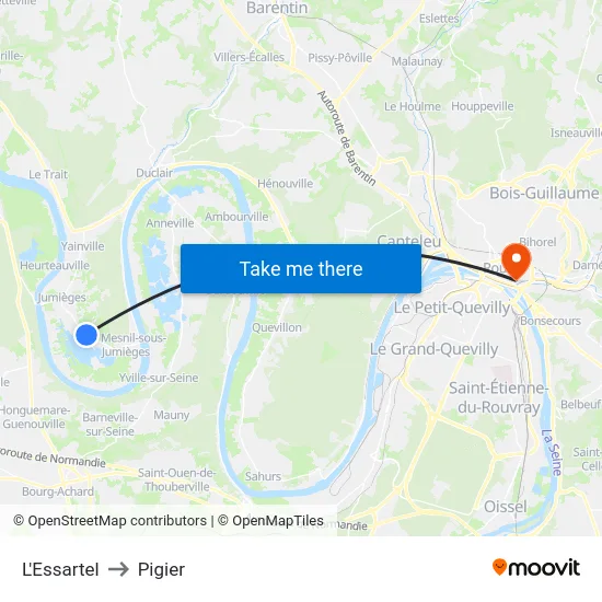 L'Essartel to Pigier map