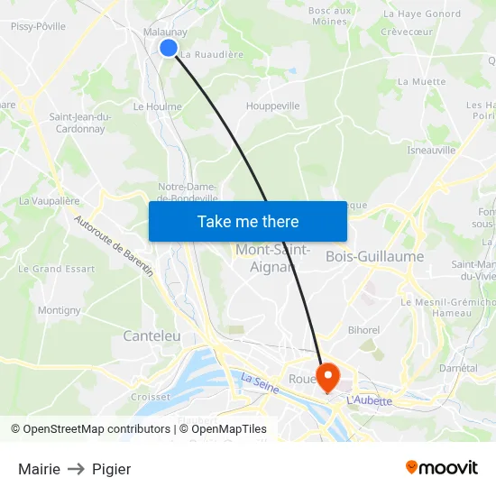 Mairie to Pigier map