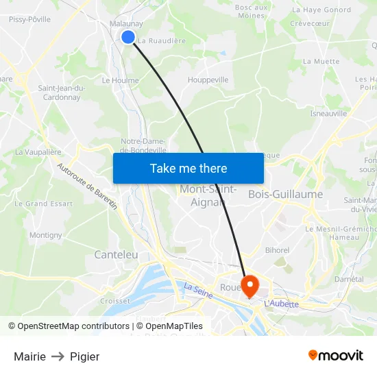 Mairie to Pigier map