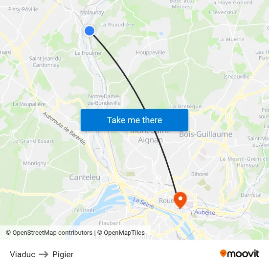 Viaduc to Pigier map