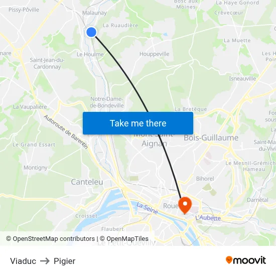 Viaduc to Pigier map