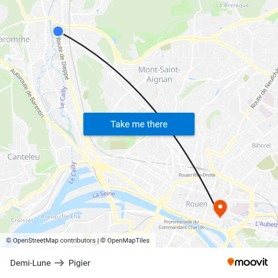 Demi-Lune to Pigier map