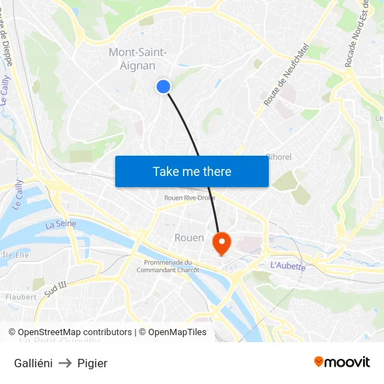 Galliéni to Pigier map
