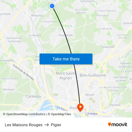 Les Maisons Rouges to Pigier map
