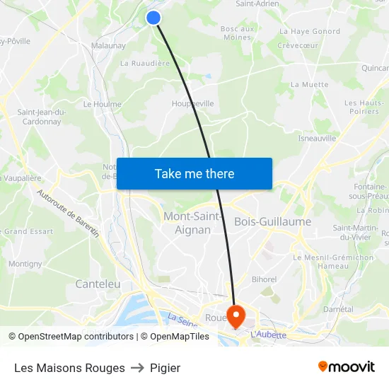 Les Maisons Rouges to Pigier map