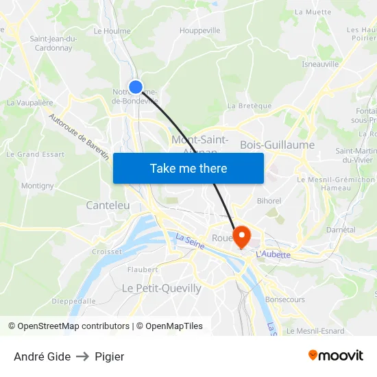 André Gide to Pigier map
