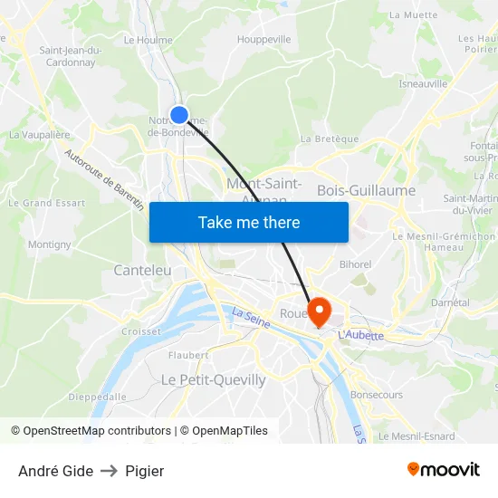 André Gide to Pigier map