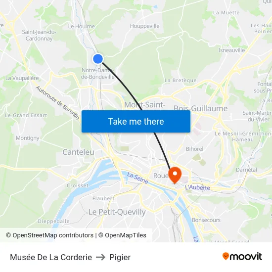 Musée De La Corderie to Pigier map