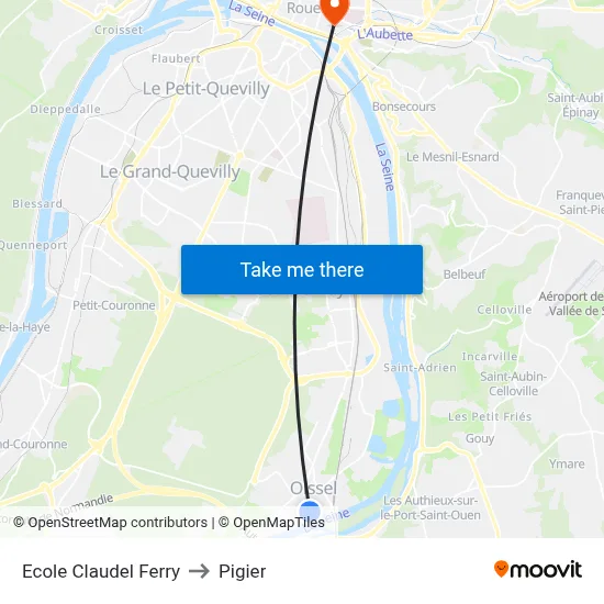 Ecole Claudel Ferry to Pigier map