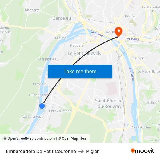 Embarcadere De Petit Couronne to Pigier map
