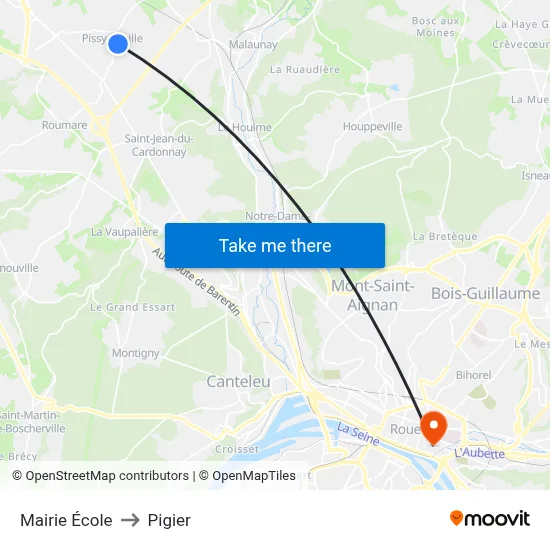 Mairie École to Pigier map