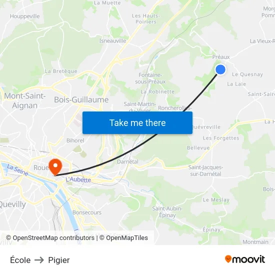 École to Pigier map