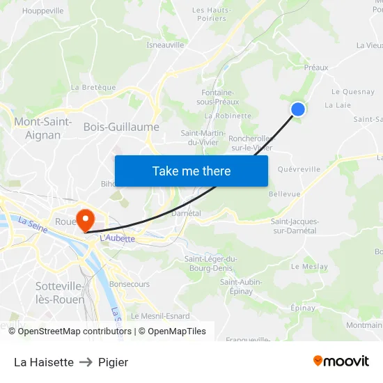 La Haisette to Pigier map