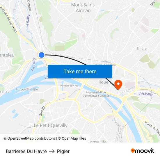 Barrieres Du Havre to Pigier map