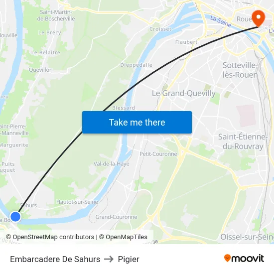 Embarcadere De Sahurs to Pigier map