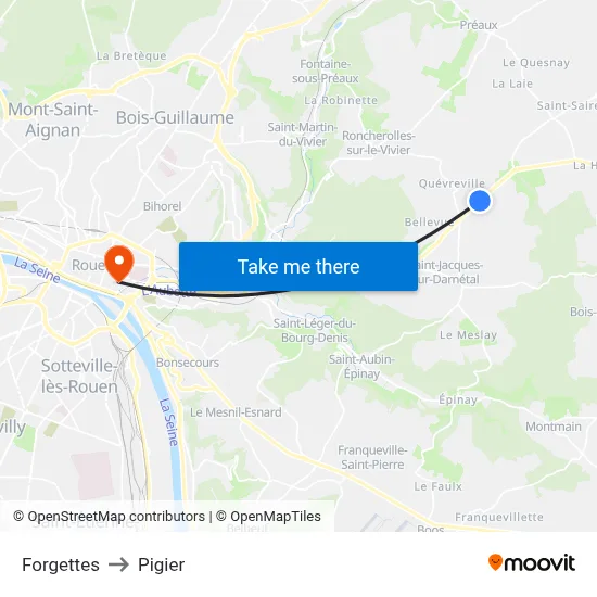 Forgettes to Pigier map
