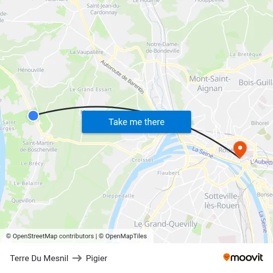 Terre Du Mesnil to Pigier map