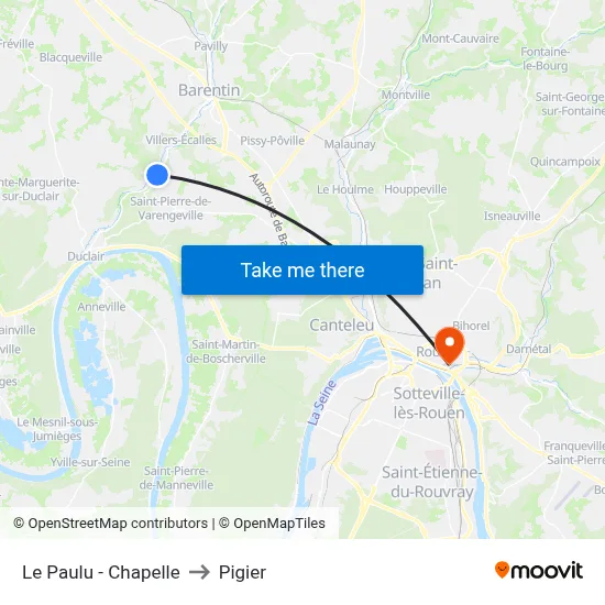 Le Paulu - Chapelle to Pigier map