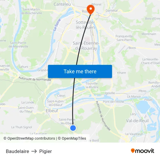 Baudelaire to Pigier map