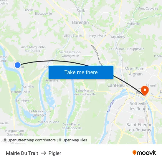 Mairie Du Trait to Pigier map