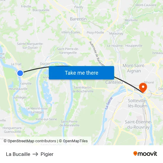 La Bucaille to Pigier map