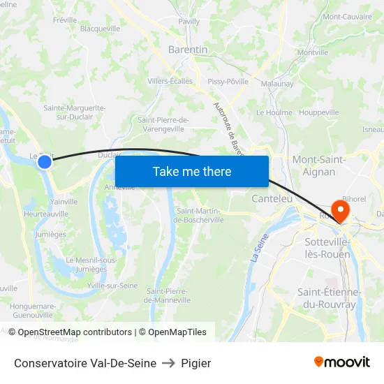 Conservatoire Val-De-Seine to Pigier map