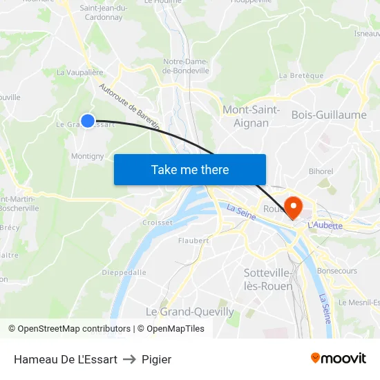 Hameau De L'Essart to Pigier map