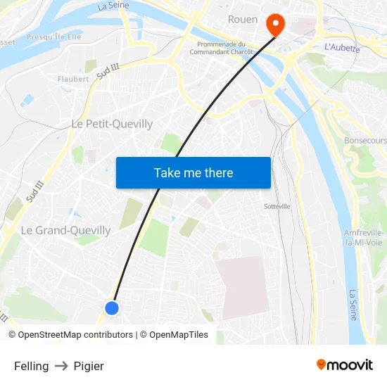 Felling to Pigier map