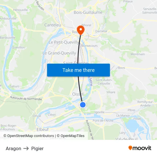 Aragon to Pigier map