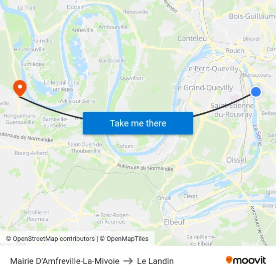 Mairie D'Amfreville-La-Mivoie to Le Landin map