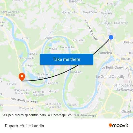 Duparc to Le Landin map