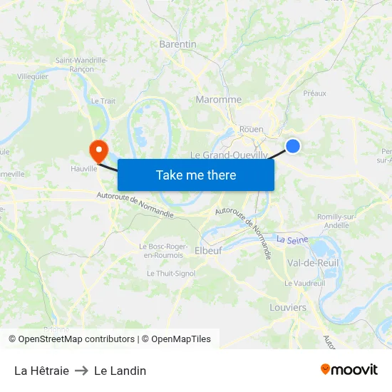 La Hêtraie to Le Landin map