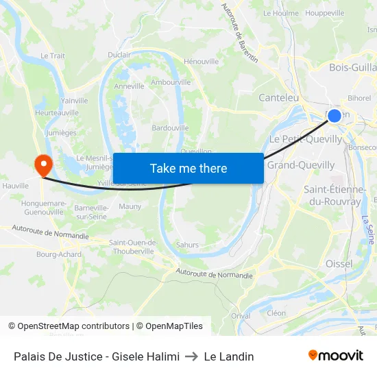 Palais De Justice - Gisele Halimi to Le Landin map