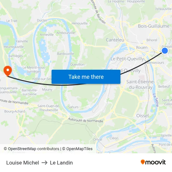 Louise Michel to Le Landin map