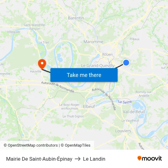 Mairie De Saint-Aubin-Épinay to Le Landin map