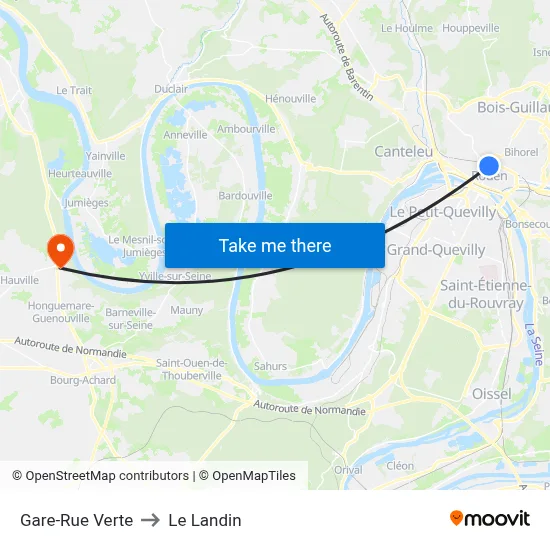Gare-Rue Verte to Le Landin map