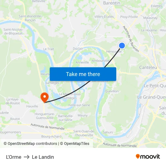 L'Orme to Le Landin map