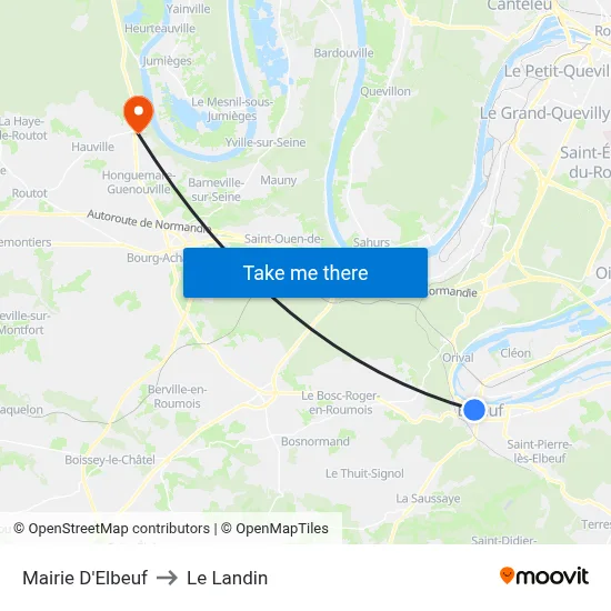 Mairie D'Elbeuf to Le Landin map