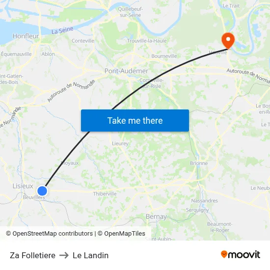 Za Folletiere to Le Landin map
