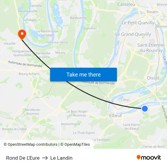 Rond De L'Eure to Le Landin map