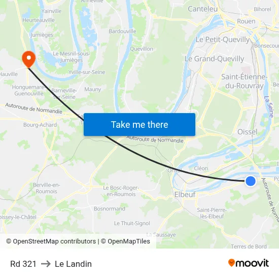 Rd 321 to Le Landin map